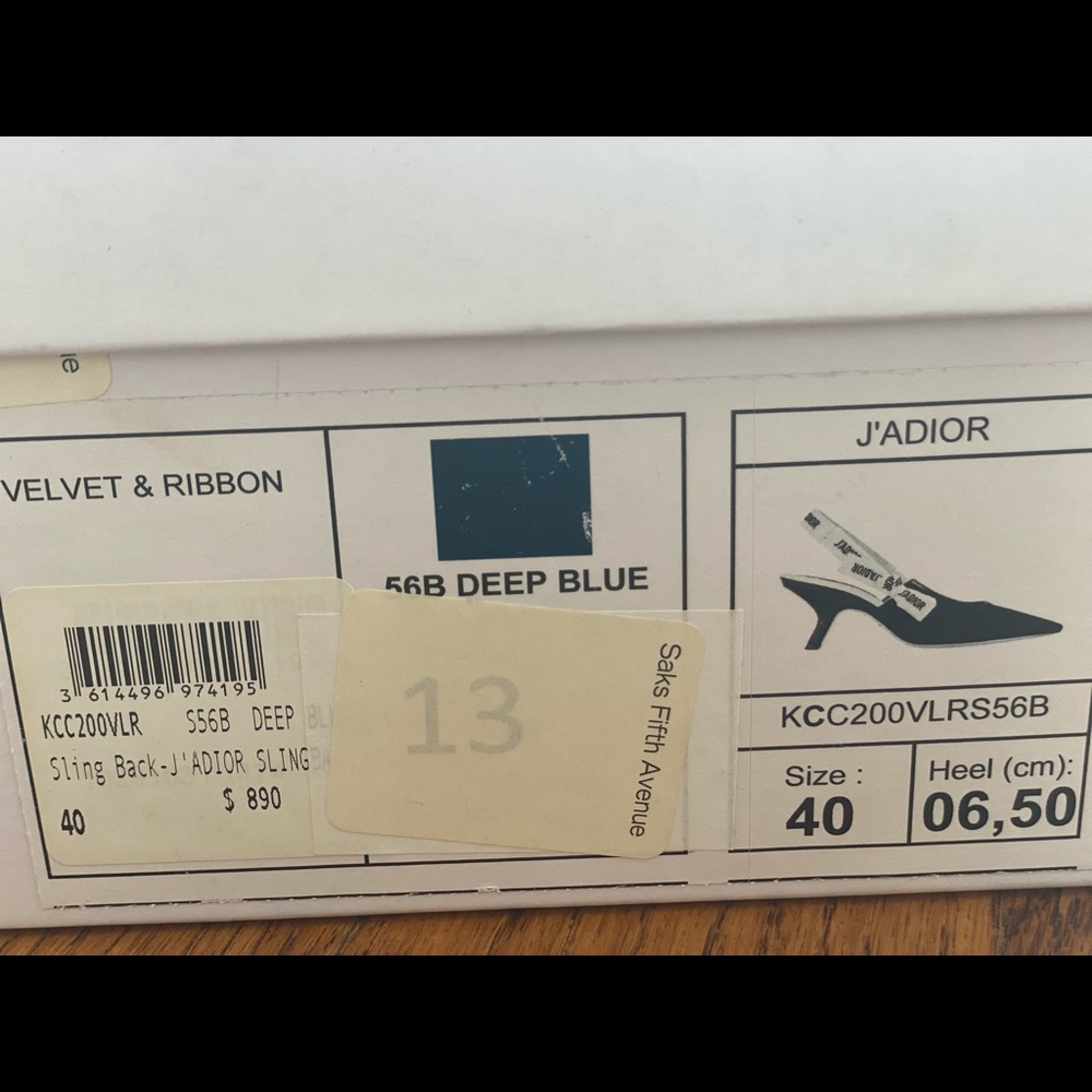 Blue velvet J’ADIOR Slingbacks - Picture 5 of 6